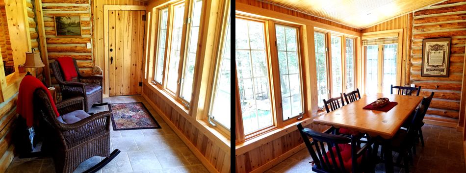 Sun room sitting area and dining area